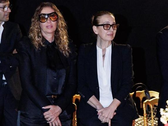 Tiziana Baudo e Dina Minna alla camera ardente di Pippo Baudo a Roma