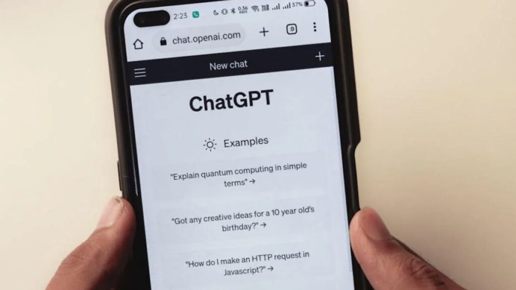 ChatGPT schermata iniziale.